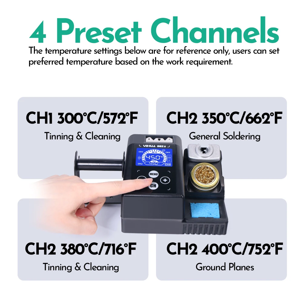 YIHUA 982-II Touch Screen C245 C210 Electronic Soldering Iron Station Repaid Heating  for  Precision Soldering