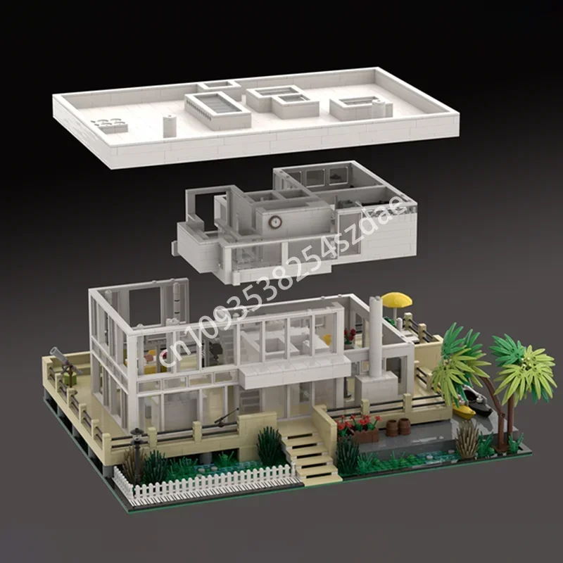 

3314pcs MOC Fire Island House Modular Building Street View Model Building Block Creative Assembly Educational Bricks Toys Gift