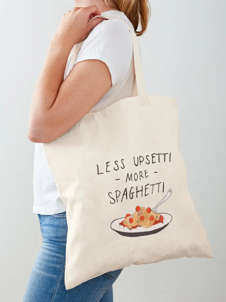Less Upsetti More Spaghetti Tote Bag free delivery bags shopper bag women custom tote bag hand bags