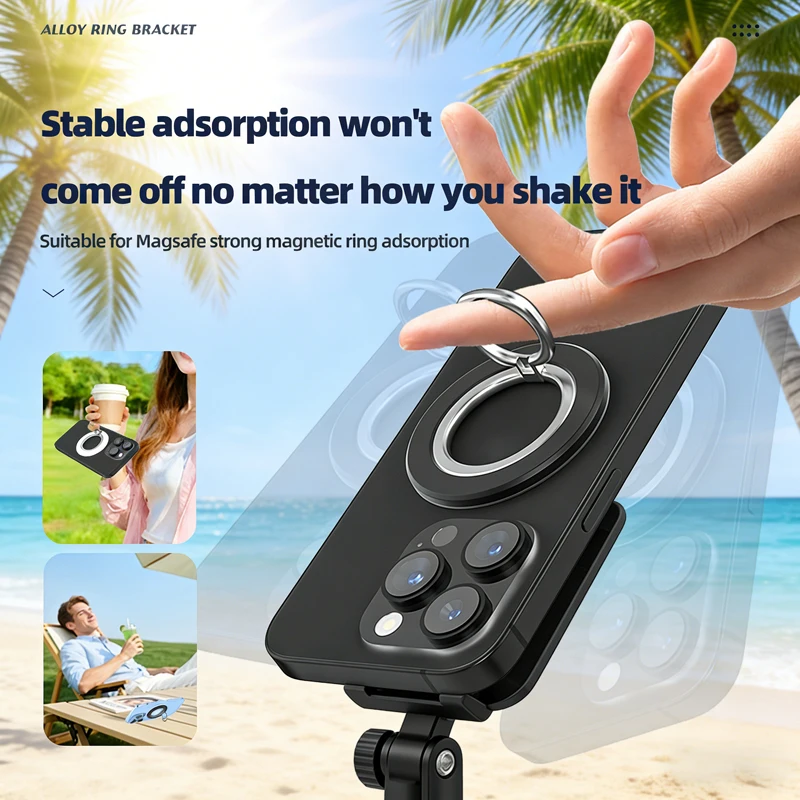 

360° Rotation Finger Ring Stand Strong Magnetic Mobile Phone Holder for Magsafe Cellphone Magnet Grip for iPhone Pro Max Sansung