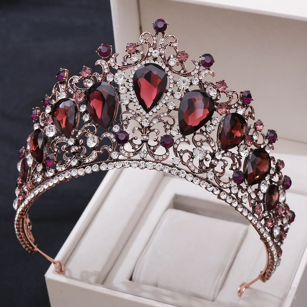 Luxury High Quality Royal Queen Water Drop Wedding Crown for Women Large Crystal Banquet Tiaras Costume Hair Jewelry Accessories