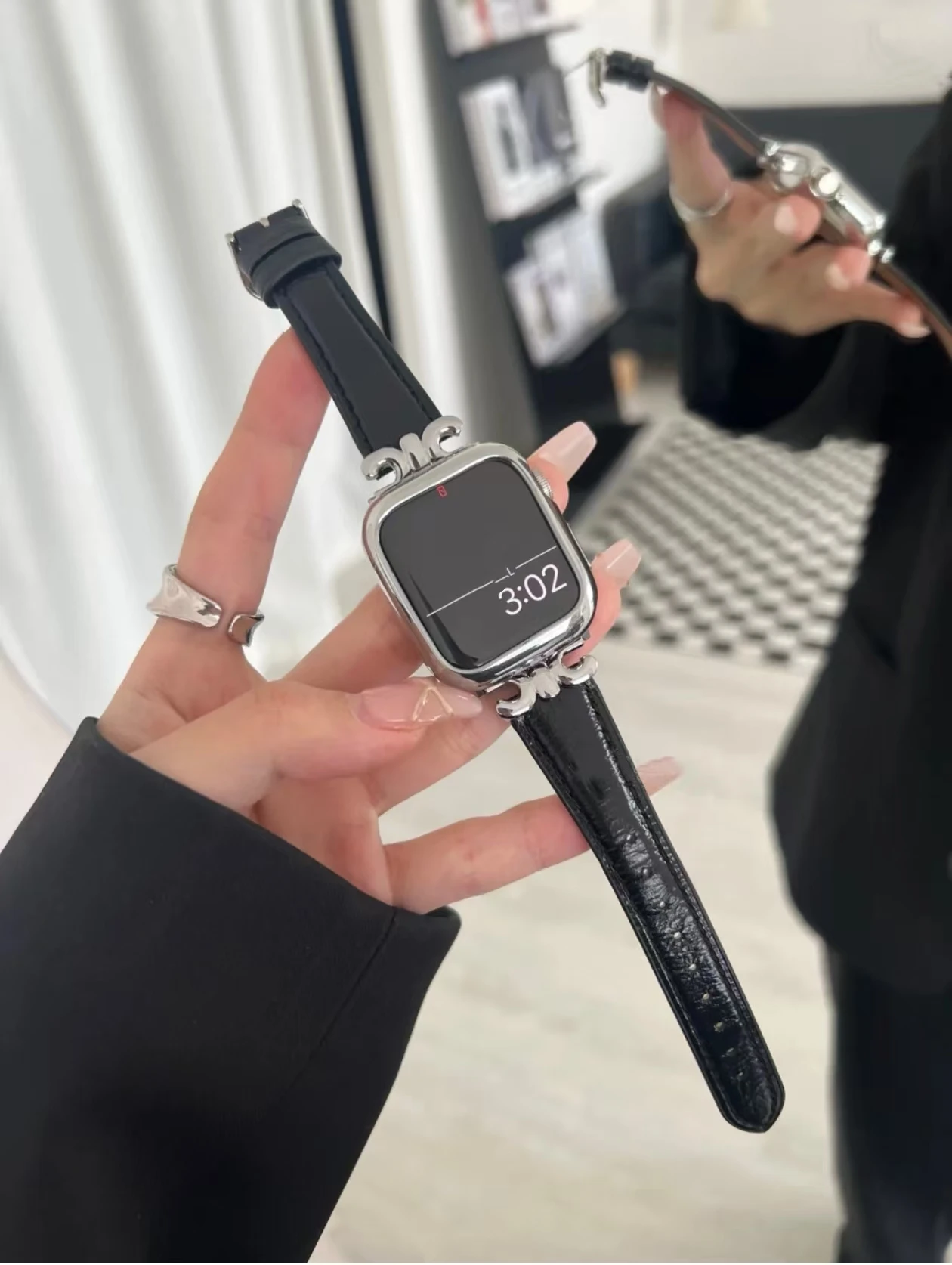 여성용 가죽 애플 워치 밴드, 38mm, 40mm, 41mm, 42mm, 44mm, 45mm, 46mm, 49mm, 울트라 10, 9, 8/7 용 스트랩