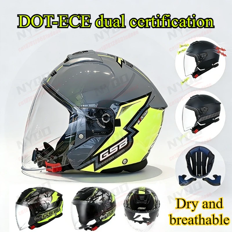 

Мотоциклетный полушлем GSB G-268, летний легкий шлем для мужчин и женщин, одобренный DOT ECE, для езды на мотоцикле и скутере, Casco Moto
