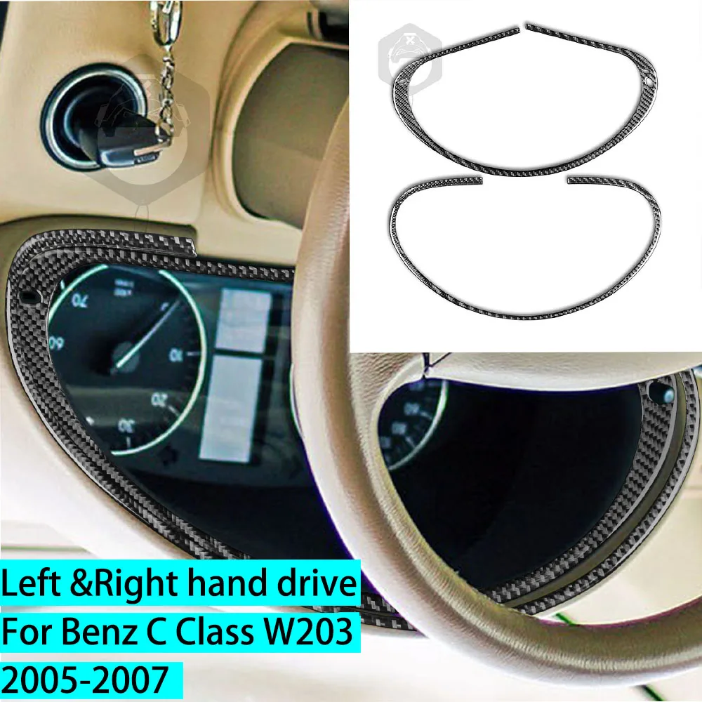 For Benz C Class W203 2005-2007 Carbon Fiber Instrument Speedometer Surround Frame Cover Trim Car Interior Accessories Sticker view 2