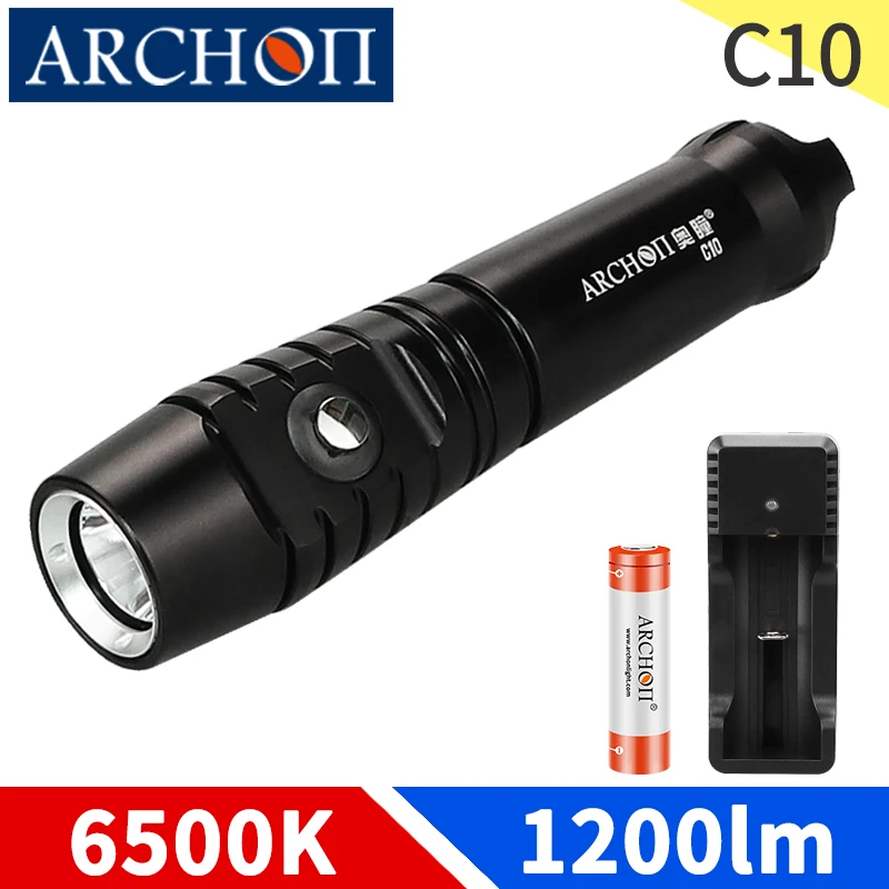 

ARCHON C10 1200lm Scuba diving lights 6500K Diving flashlight Underwater 100m Dive Club Dive torch Night dive free dive lighting