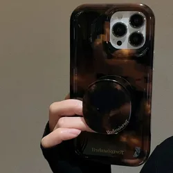 Amber Brown Bracket Soft Case Suitable For Iphone 14 15 Pro Max Phone Case 12 Silicone 13 Protective Cover