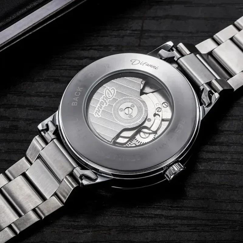 Tourbillon Calendar Automatic Mechanical Watch Men Fashion Waterproof Glow-in-the-dark Sports Watch Men Steel Strap Watch