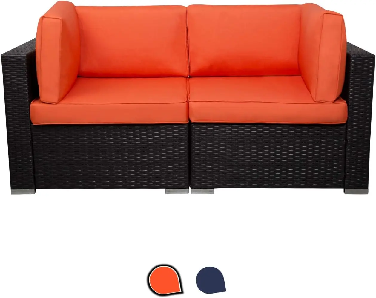 Wicker Loveseats Patio Sectional Furniture Corner Sofa All Weather Outdoor Rattan Couch Set Conversation Sets