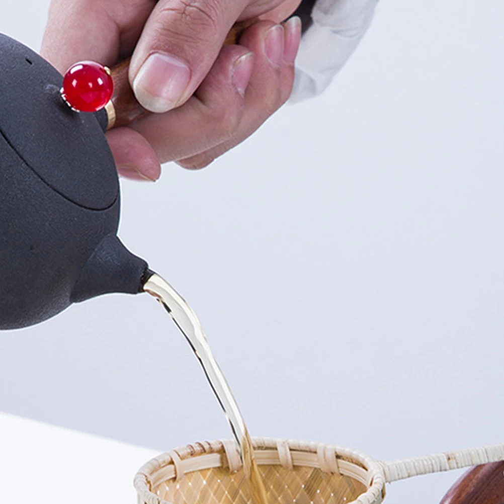 

Long Handle Bamboo Tea Filter Rattan Infuser with Fine Mesh Strainer for Cup Mug Tea Drinker Safe Easy Clean Gift Idea