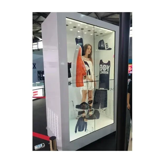 Signalisation numérique et affiche les équipements publicitaires Vitrine lcd transparente interactive