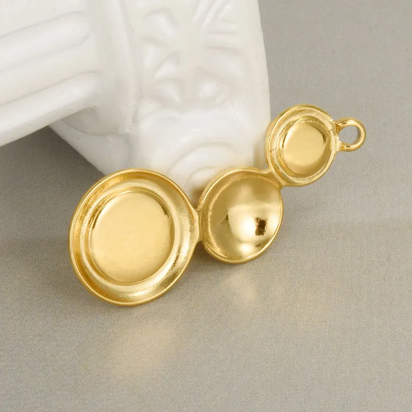 6pcs Simple Geometric Oval Water Droplets Real Gold Plated Stainless Steel Charms For Jewelry Making Supplies DIY Heart Pendant