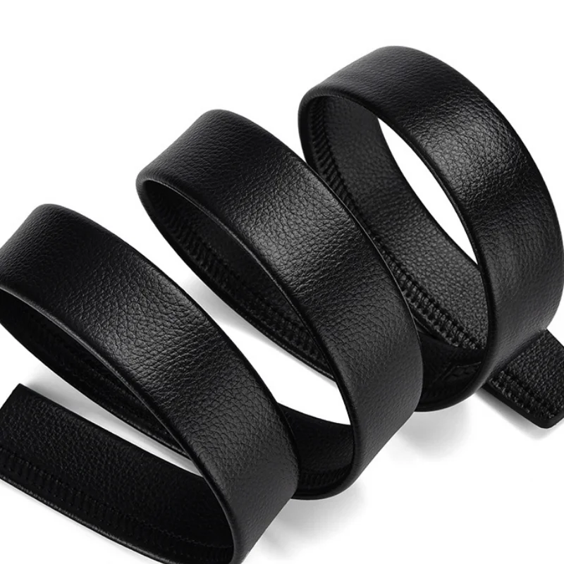 Men\'s waist belt, 3.5cm belt, with groove belt, cow belt, single belt, suitable for automatic buckle