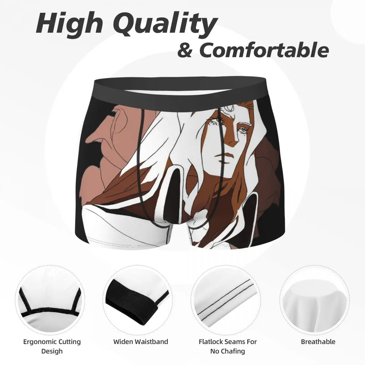 Cuecas Respiráveis para Homens, Cuecas Alucard Castlevania, Roupa Interior, Boxer Shorts, Presente de Namorado