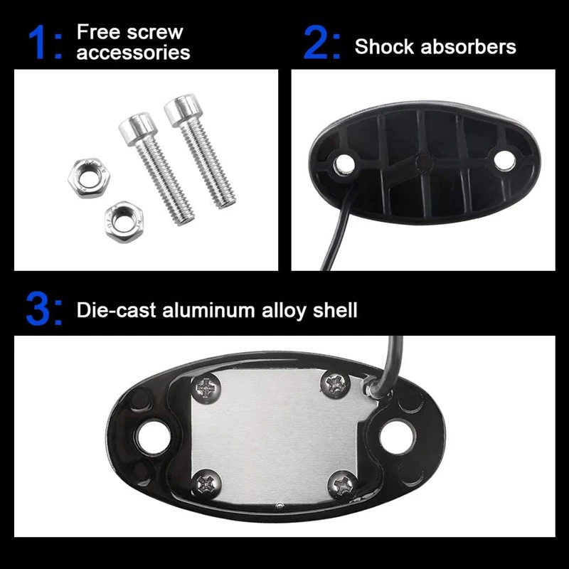 

B0a-t4Pcs 9LED Super Bright Rock Light Kit Светодиодный водонепроницаемый светодиодный неоновый подсветка для внедорожного грузовика, лодки
