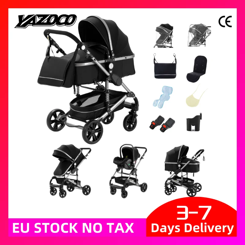Passeggino multifunzione 3 in 1, sistema da viaggio combinato, carrozzina compatta per neonati