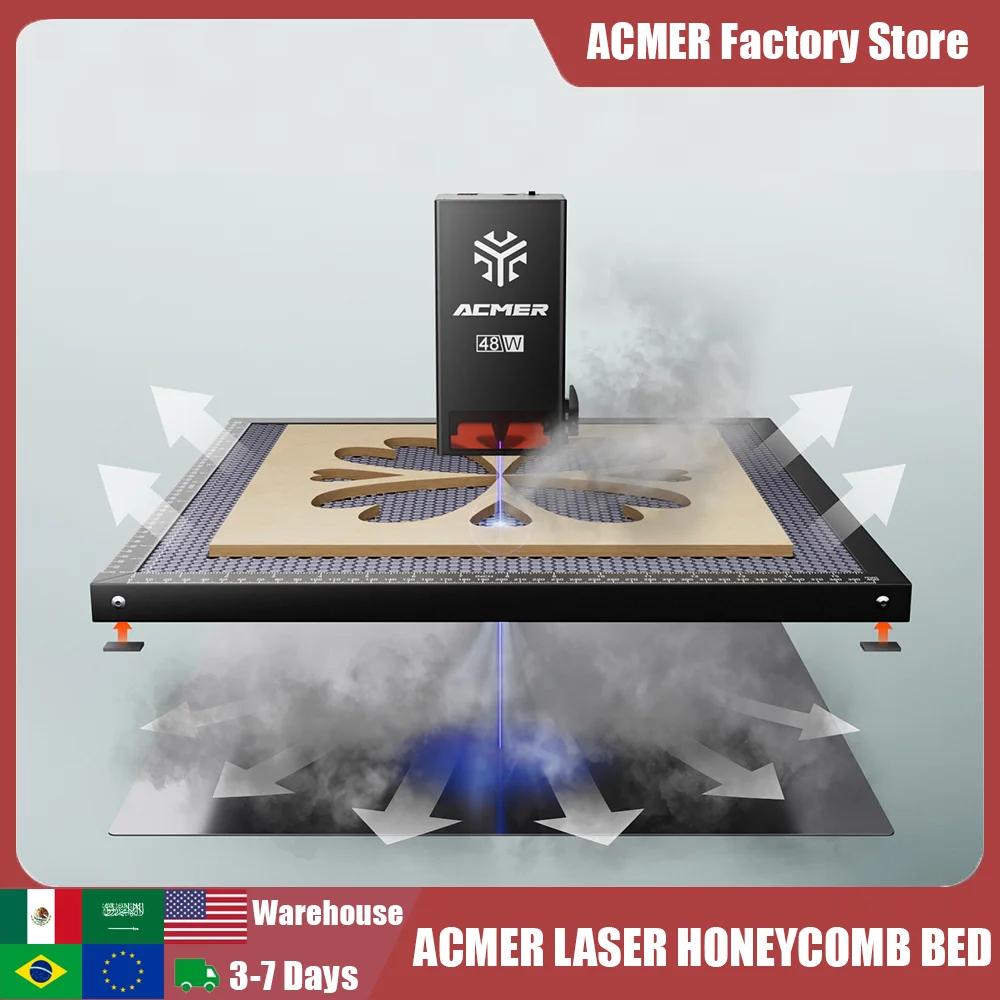 ACMER 400*400 Waben Panel Tisch Laser Gravur und Aus Schneiden Maschine Laser Waben Panel Bett Schneiden Tisch 300*300