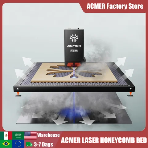 ACMER 400*400 Mesa de painel de favo de mel Máquina de gravação e afiação a laser Painel de favo de mel Mesa de corte de cama 300*300
