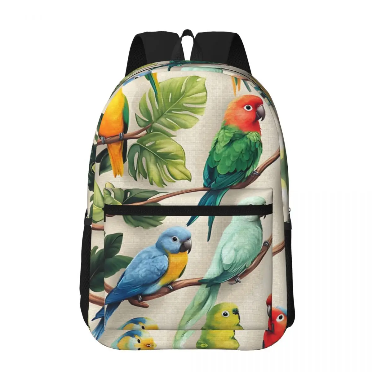 atinfor Everybirdy Parrots Pattern Printing Women Backpack Female Laptop Student Bookbag School Bag for Teenage Girl 17 inches