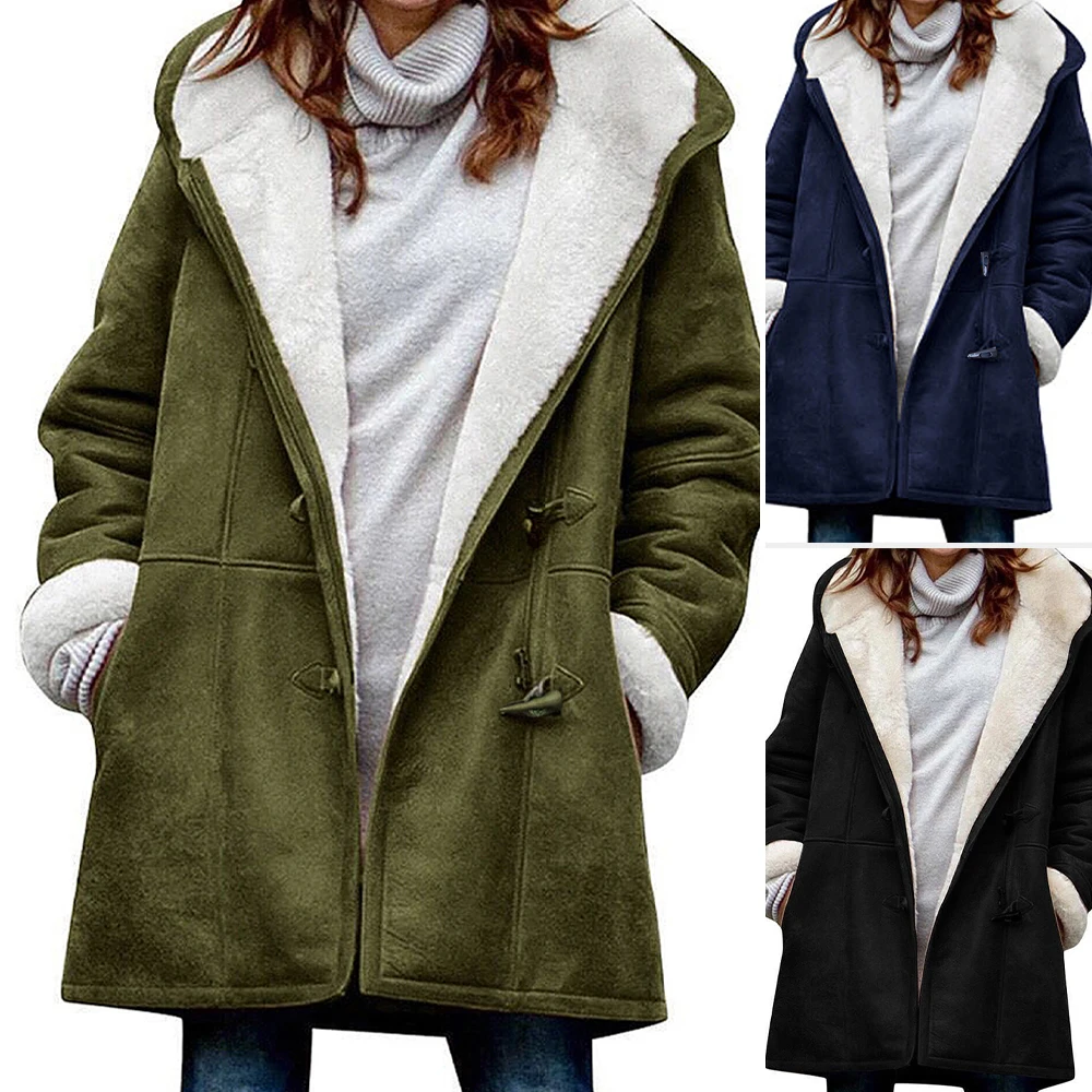 

Women's Autumn Spring Coats 2025 Deep V-Neck Zipper Design with Contrast Faux Fur Trim Long Sleeve for Office Casual Wear