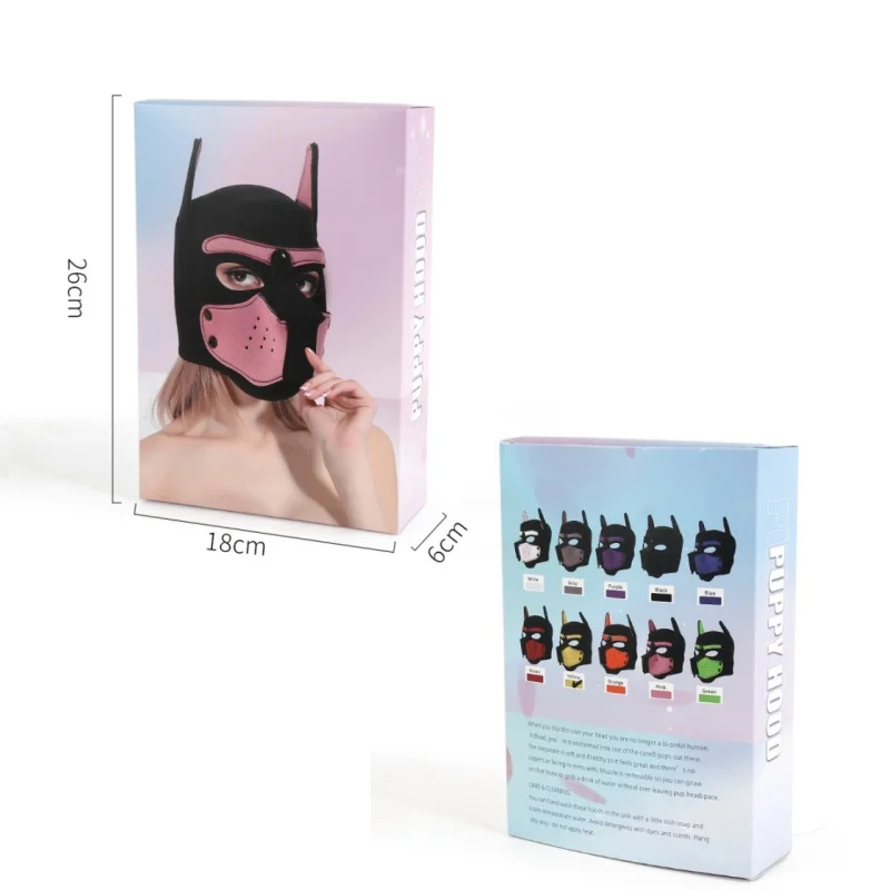 10 kleuren Puppy Cosplay Kostuums van Latex Gewatteerde Hond Masker Volledige Hoofd Kap Masker Met Oren Voor Mannen Vrouwen Hond rollenspel Games