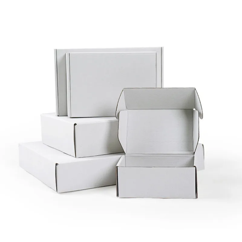 10pcs/lot White Corrugated Box Aircraft Carton Gift Packing Box Postal Express Shipping Package Box for Business