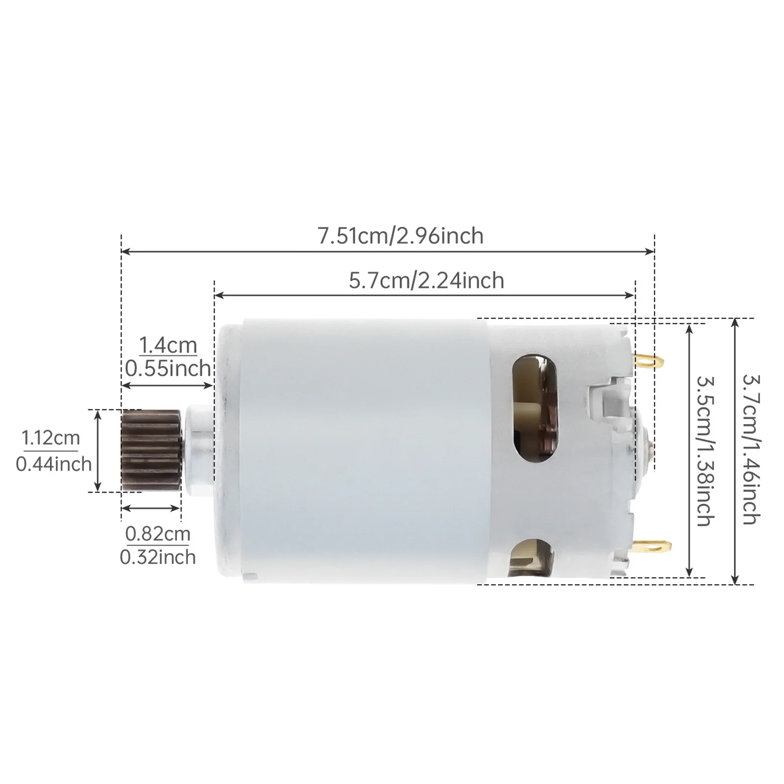 RS550 DC Motor 16 Teeth 10.8-25V 25000RPM High Speed Replacement Micro Motor for Lithium Electric Drill / Cordless Screwdriver