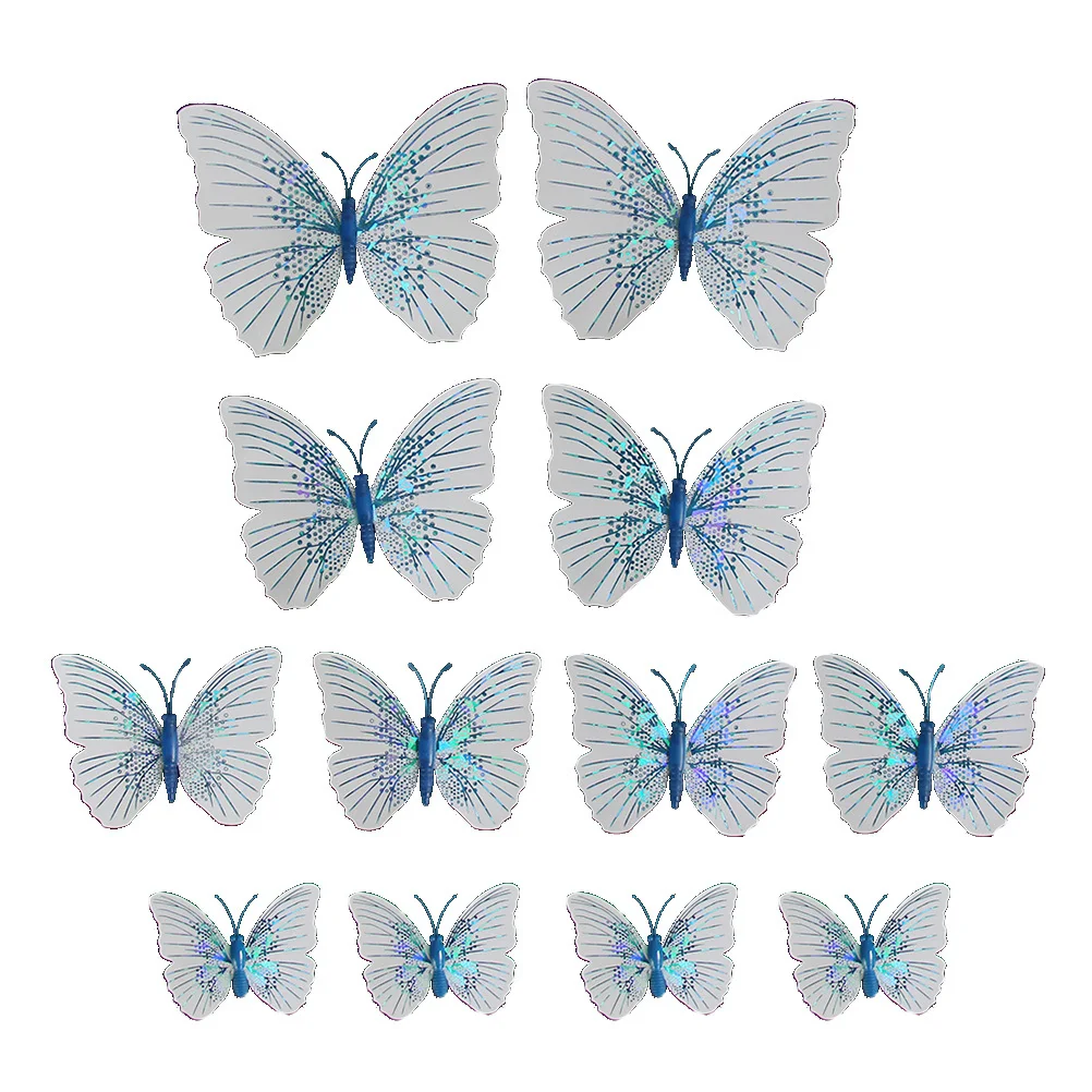 

12Pcs Butterfly PVC Refrigerator Magnets 3D Fridge Sticker Magnetic Decor for Home Office Garden Party Decoration
