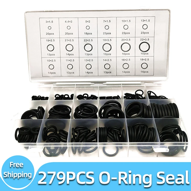 Rubber O Ring Washer Seals Multifunction Watertightness Assortment O-Ring Washer Seals With Plactic Box Kit Set