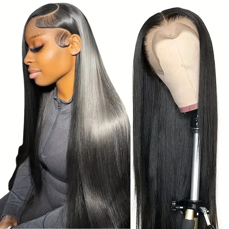 Natural Black 5x5 Glueless Wig 13x4 Lace Wig 36 Inch 13x6 HD Lace Front Wig Straight Pre-Plucked For Women 150 Density