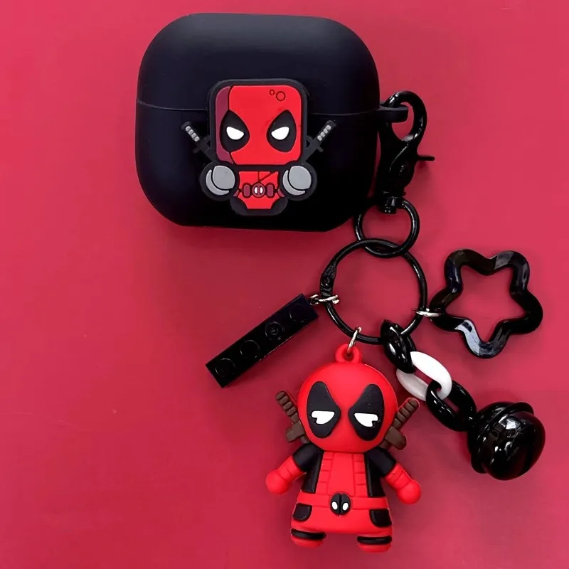 Marvel Deadpool Kopfhörer hülle Abdeckung für Samsung Galaxy Buds 3/3pro Silikon drahtlose Ohrhörer Schutzhülle mit Schlüssel bund