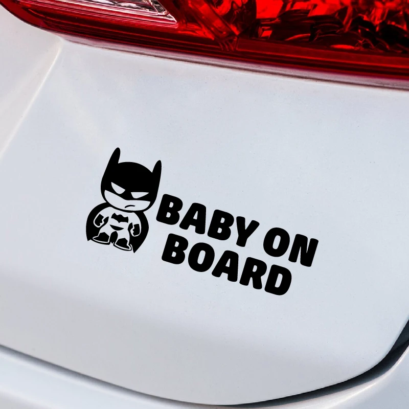 Batman Super BABY ON BOARD pegatina para parachoques mujer Batman patrón vinilo calcomanías coche parabrisas ventana decoración accesorios de coche Decoración