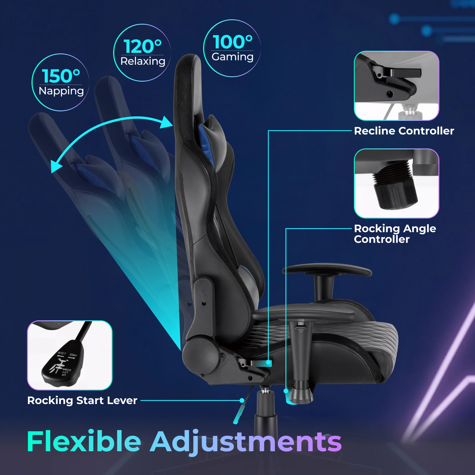 Büyük Elmas Desenli PU Oyun Lü - Rgb Gaming Chair incelemesi ve fiyatı