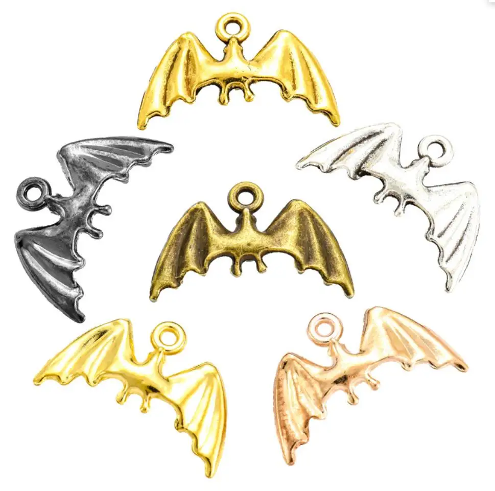 

100pcs Charms Halloween Fly Bat 12*19mm Antique Silver Color Pendants DIY Crafts Making Findings Handmade Tibetan Jewelry F0084