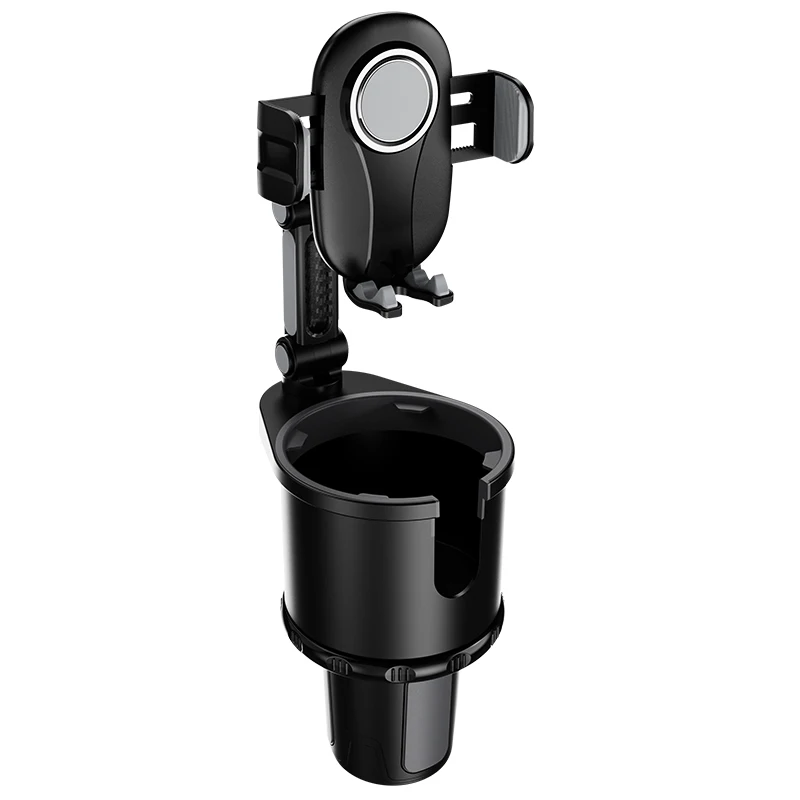 

Держатель для телефона 2-в-1 с автоматическим отсоединением одной кнопкой для автомобильного подстаканника, регулируемое основание, 360° ° Гибкий шнурок, подходит для большинства смартфонов и бутылок.