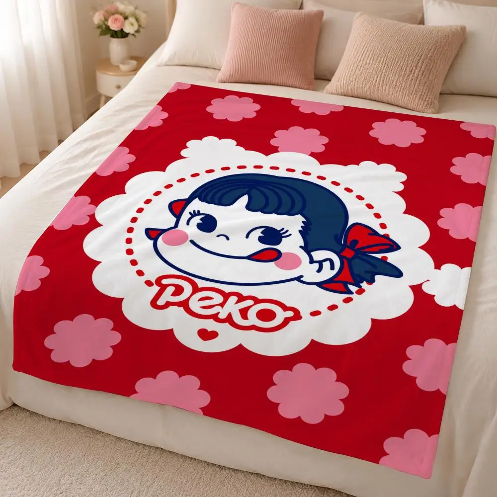 Brand F-Fujiya Japanese Confectionery Brand Throw 320g Soft Flannel Fleece Throw Blanket Cover Sofa Bed Dorm Nap