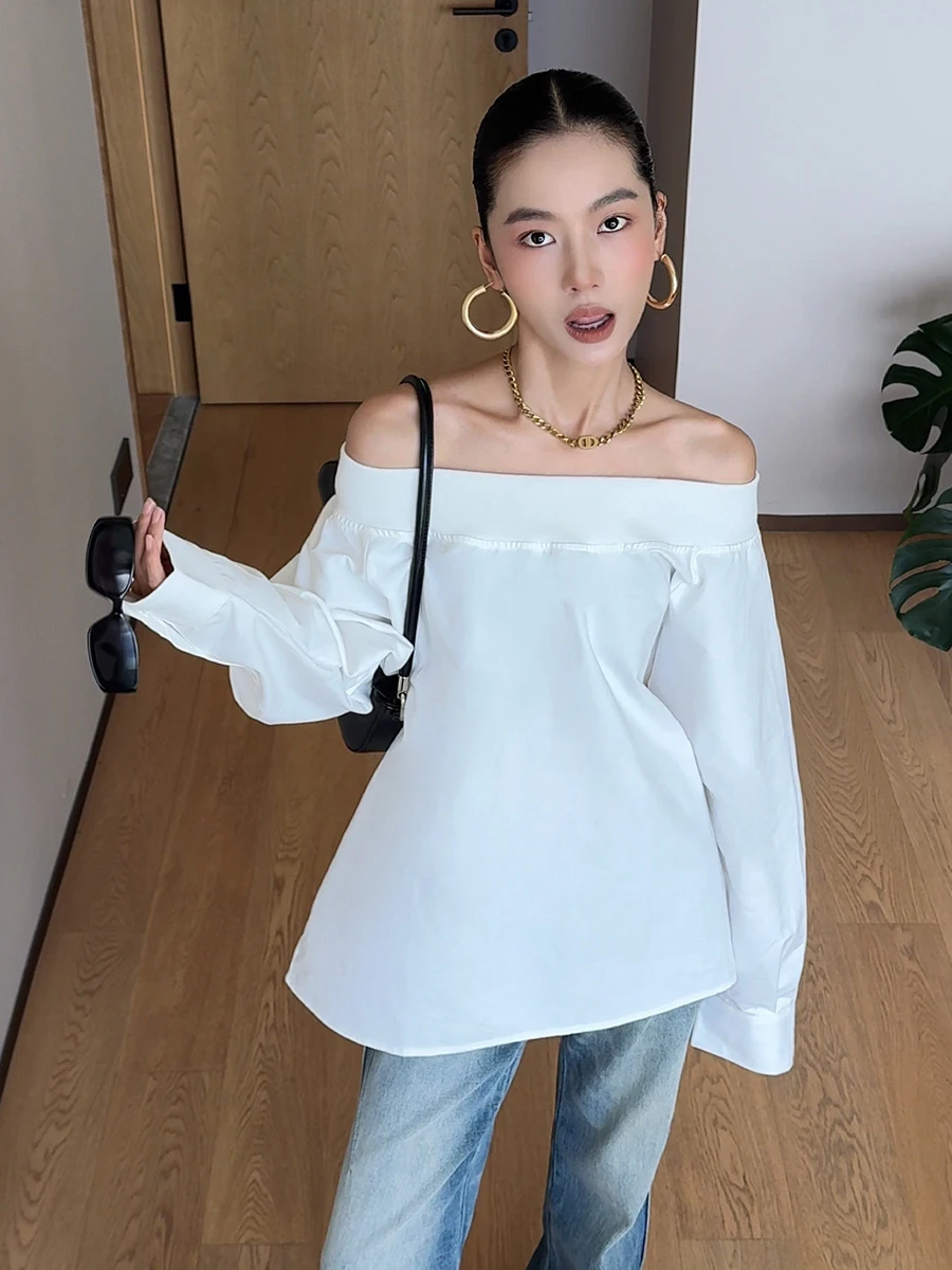 

CIZZLEMORE Drunken Sweet Tea Loose oulder Design Women's Cotton irt Casual Sle Windproof ort Outerwear