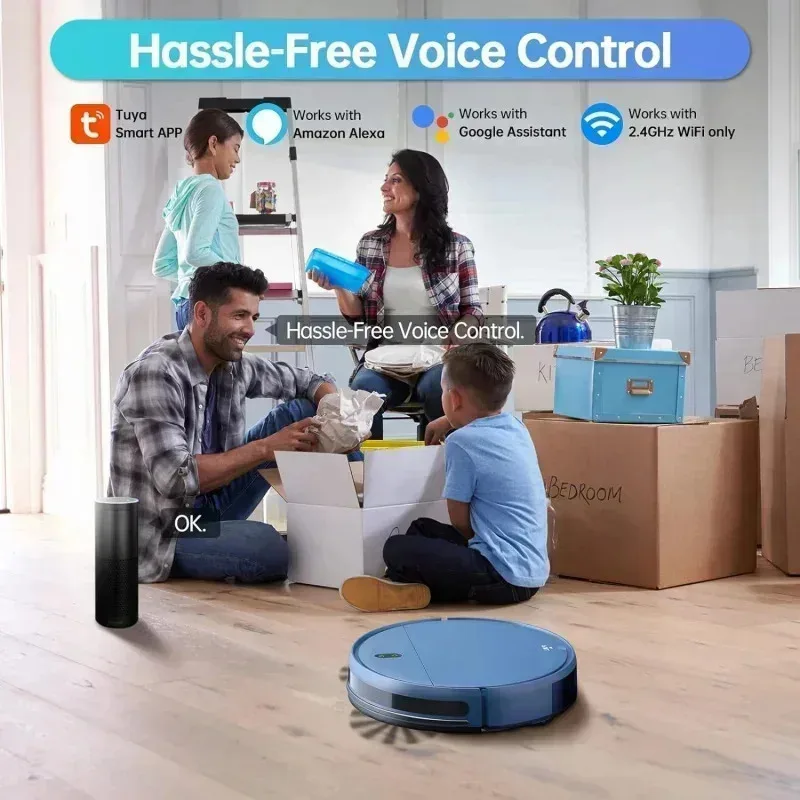 PMD4-ZCWA 로봇 진공청소기 및 물걸레 청소기 콤보, WiFi/앱/알렉사 기능이 있는 2 in 1 물걸레 로봇 진공청소기, 로봇 진공청소기, 일정 설정