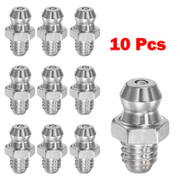 10 Pcs Straight Hydraulic Grease Fitting M6 Thread Grease Nozzle Connection 201 Stainless Steel Grease Nipples For Bearing