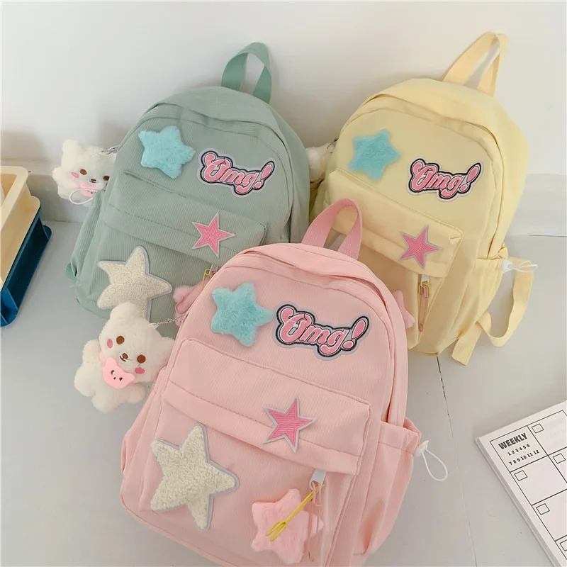 Backpack Women Japanese Styles Lovely Girl Backpack Students Patchwork 2023 New Fashionable School Casual Sweet Cute Backpack