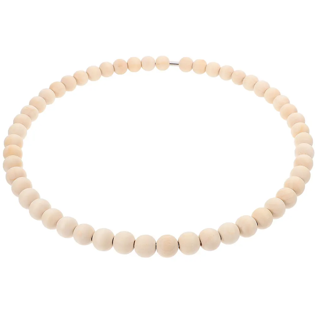 

Wooden Bead Wreath Boho Accent Decor Macrame Ring Floral Arrangement Base Rustic Wall Hanging Wedding Ceremony