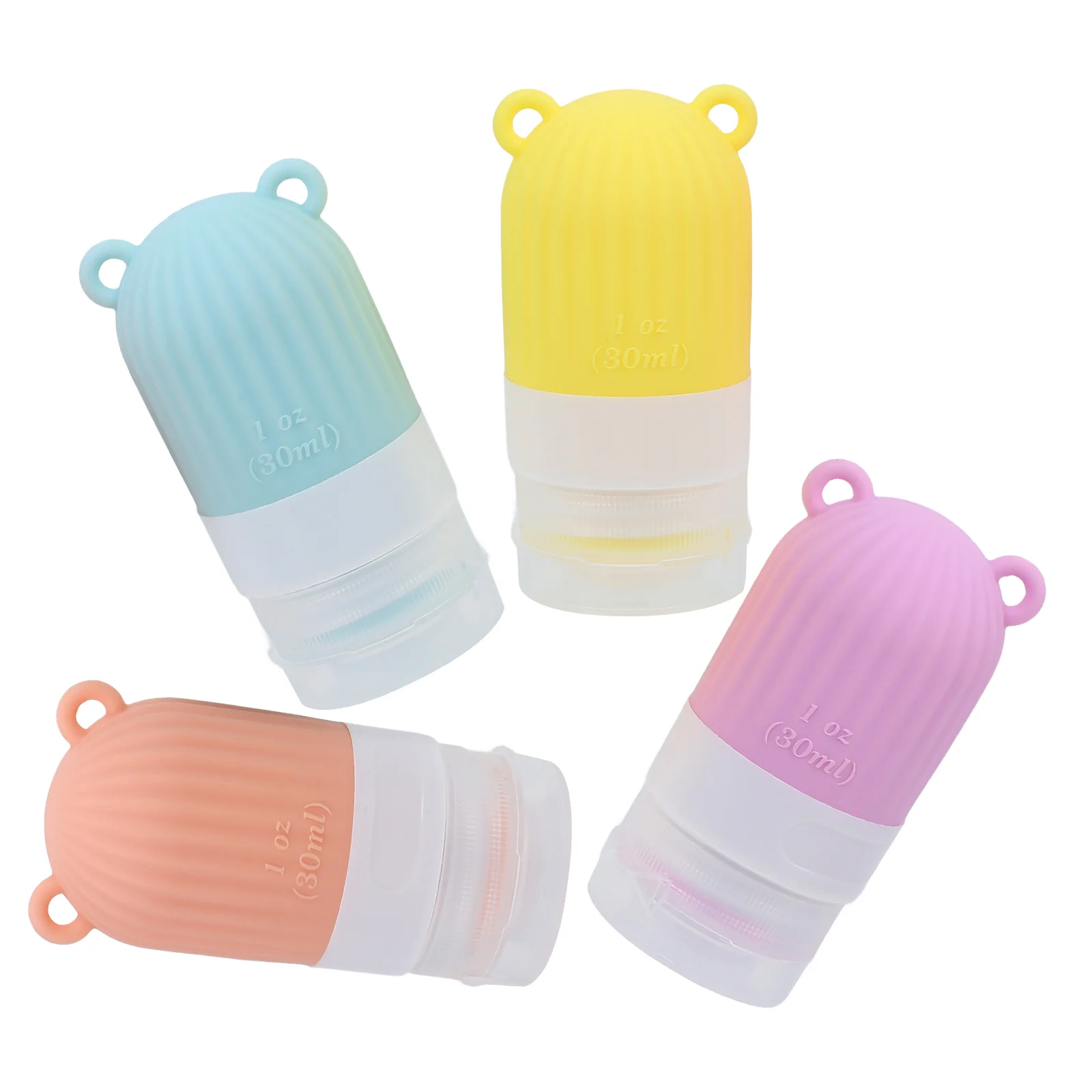 

4pcs Squeezing Travel Cream Jars Small Cream Bottles Portable Makeup Bottles Empty Cream Jars