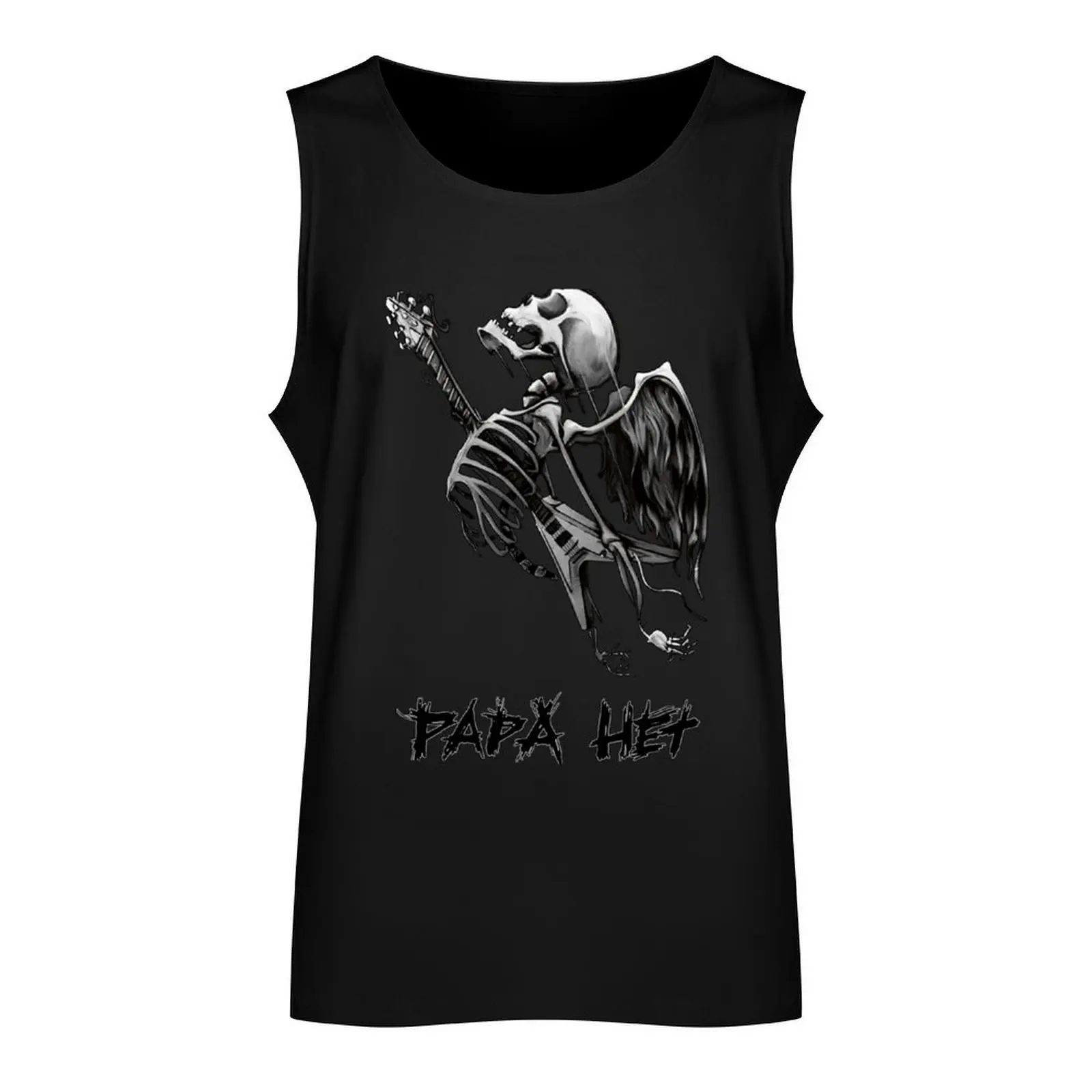 James Hetfield Papa Het Guitar Through Ribs Skeleton Tank Top men clothes basketball clothing men clothing Japanese t-shirt