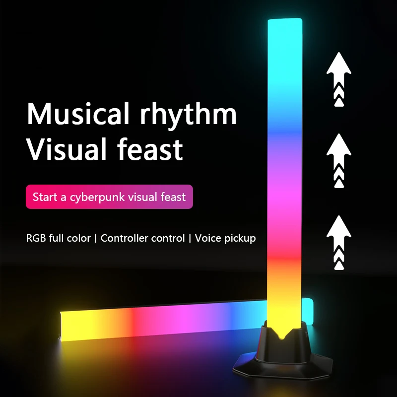 

Music Rhythm Light Audio Control LED Night Light Pickup Atmosphere Light Indoor TV Game Computer Desktop Decoration Light.