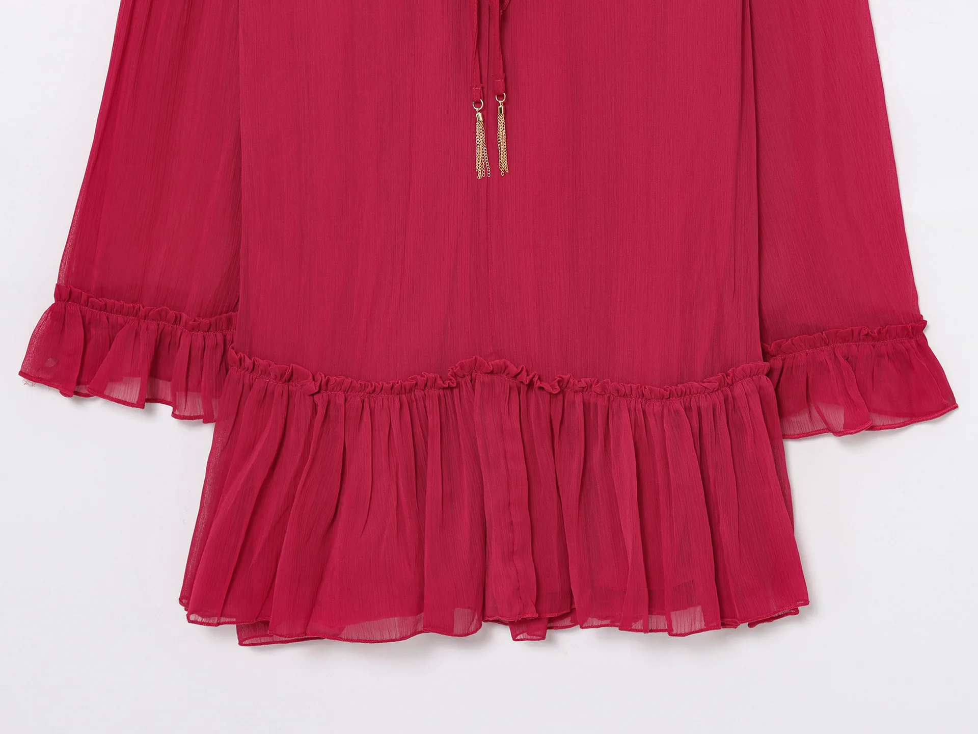 Vintage Casual Chic Women Dress Solid Long Sleeve Ruffles Lace-up Mini Dress New Fashion 2025 Spring Summer Holiday Dress