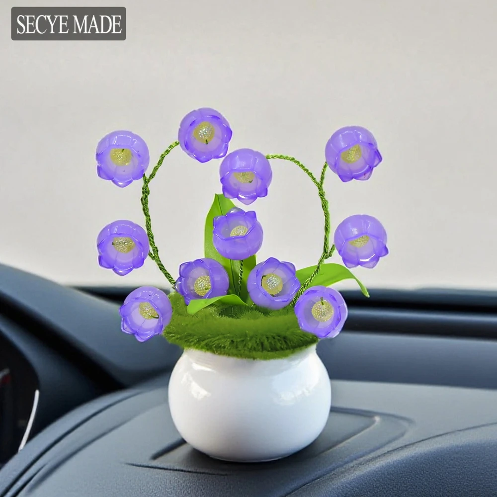 

Purple Acrylic Crystal Bell Orchid Small Potted Perfume Small Hanging Orchid Desktop Decoration Simulation Flower Handicraft L14