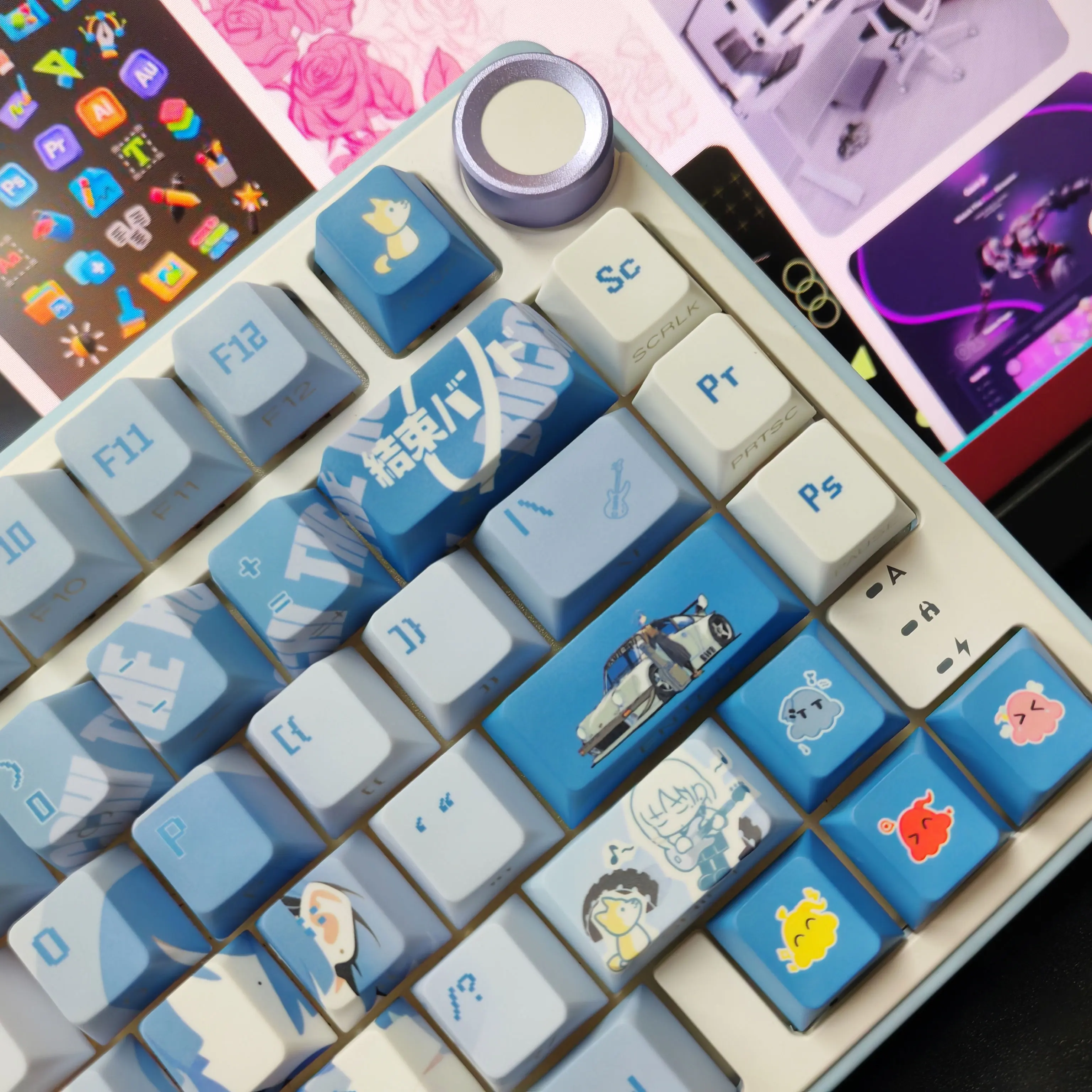 120 Keys Yamada Ryo Custom Keycaps Chreey PBT Anime Game Side-print Transparent cute Dye-Sub Mechanical Keyboard Anime Keycaps