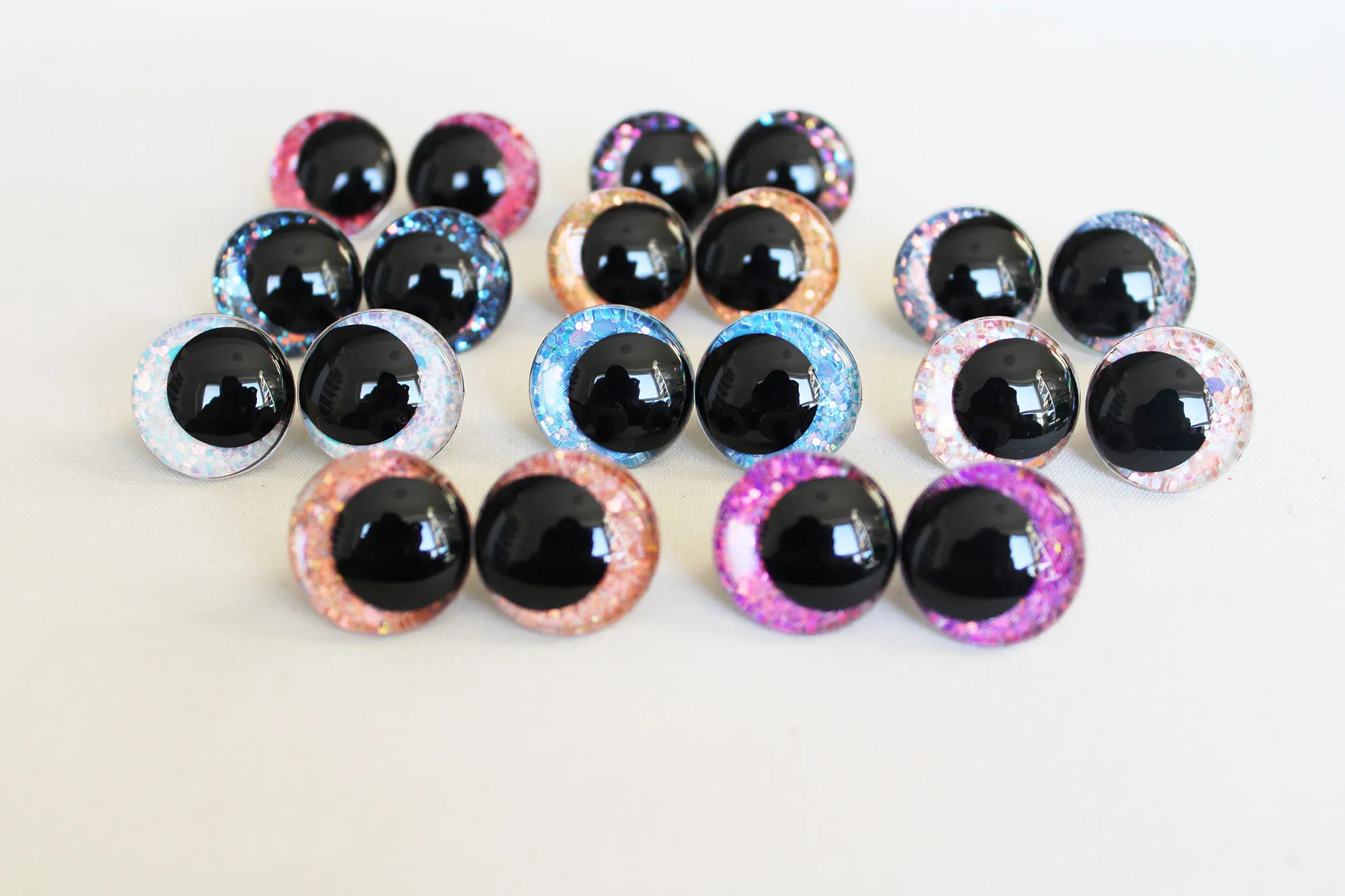 12mm Round eyes 10pcs glitter safety 28mm pupil   20mm