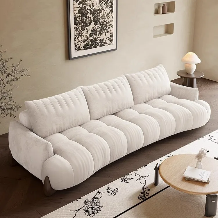 أريكة قماشية لغرفة المعيشة، أريكة قماشية حديثة منتفخة على شكل سحابة كريمية للرياح والقطط #4