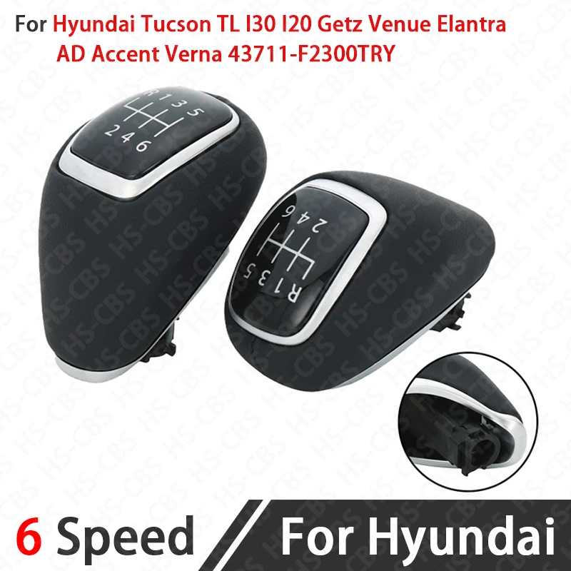 

6 Speed Car Gear Shift Knob Head Gearshift Shifter Lever For Hyundai Tucson TL I30 I20 Getz Venue Elantra AD Accent Verna ﻿