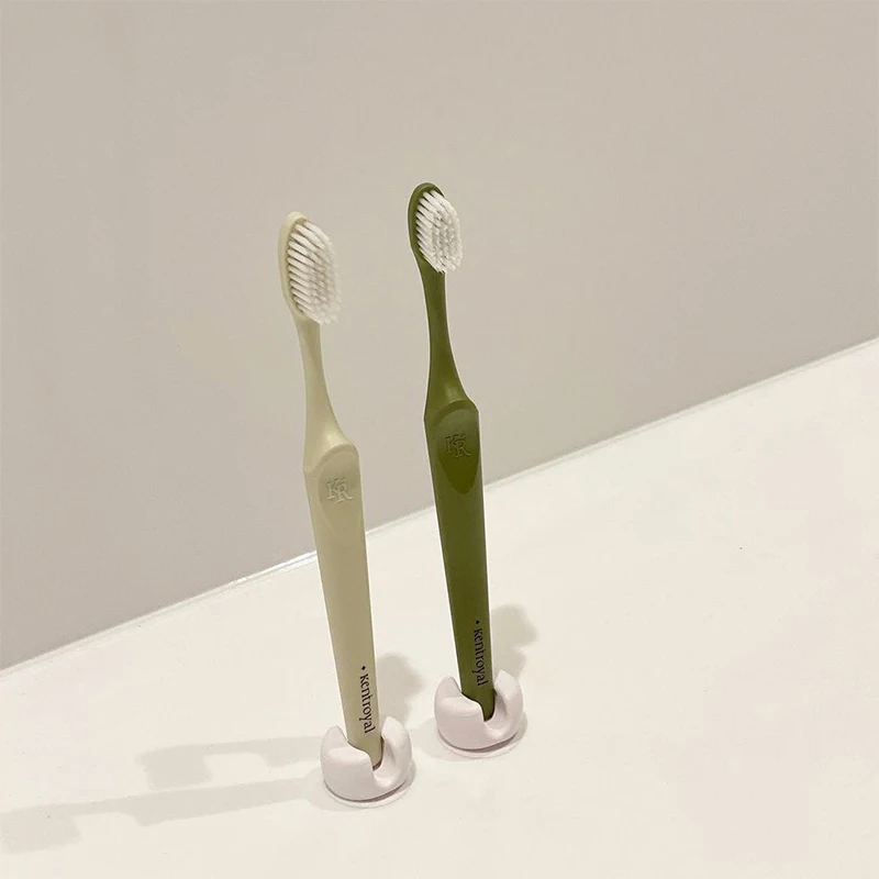 1/4Pcs Simple Toothbrush Holder With Suction Cup Wall Mounted Tooth Brush Storage Organizer Rack Bathroom Accessories